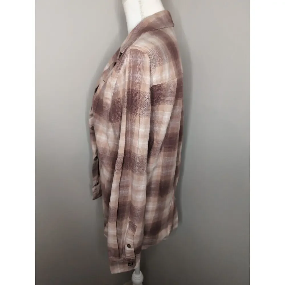 Carhartt rugged flex loose fit pink plaid button up sz M - Picture 5 of 10